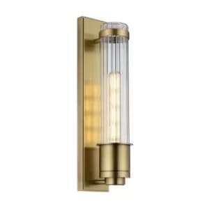 Wellington 1 Light Wall Light Aged Brass IP44