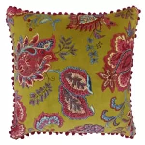 Malisa Paisley Cushion Lemon Curry, Lemon Curry / 50 x 50cm / Polyester Filled