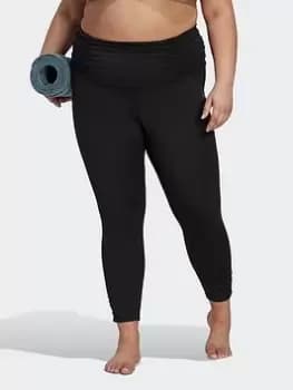 adidas Yoga Studio Gathered 7/8 Tights (plus Size), Black, Size 1X, Women