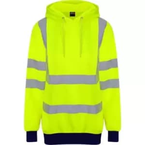 Pro RTX High Visibility Unisex Adults Reflective Hoodie (S) (Yellow/Navy) - Yellow/Navy