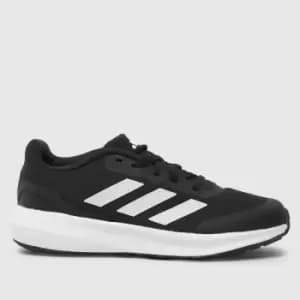 Adidas Black & White Runfalcon 3.0 Junior Trainers