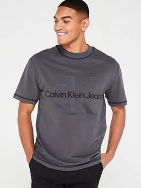 Calvin Klein Jeans Wash Monologo T-Shirt - Black
