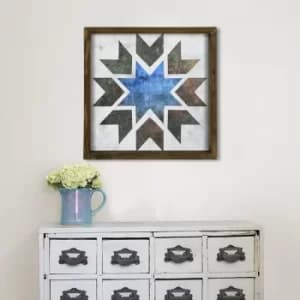 TAH008 Brown Blue Decorative Framed MDF Painting