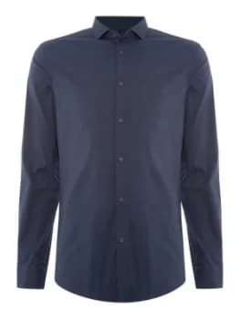 Mens Michael Kors Slim fit stretch long sleeve shirt Blue