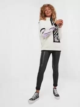 Joe Browns Ladies Animal Block Jumper - White, Size 10, Women