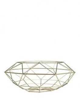 Premier Housewares Iron Wire Vertex Fruit Basket ; Gold