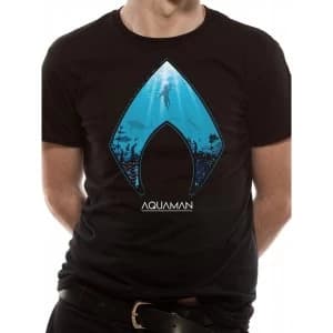 Aquaman Movie - Logo And Symbol Mens Large T-Shirt - Black
