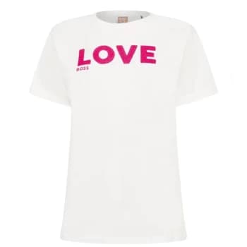 Boss Elinea Sequin T-Shirt - Open White