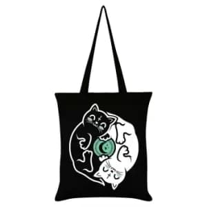 Grindstore Witchy Kittens Yin Yang Tote Bag (One Size) (Black/White)