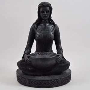 Meditation Black Resin Tea-Light Holder Ornament 18cm
