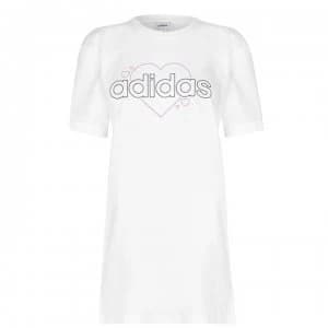 adidas Love QT T Shirt - White/Pink