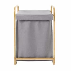 Grey and Bamboo Laundry Hamper