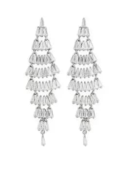 Jon Richard Rhodium Plated Chandelier Drop Earrings, Silver, Women
