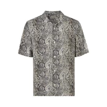AllSaints Reptilia Short Sleeve Shirt - Off White