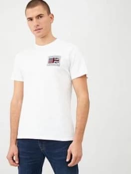 Barbour International Steve McQueen Team Flags T-Shirt - White, Size L, Men