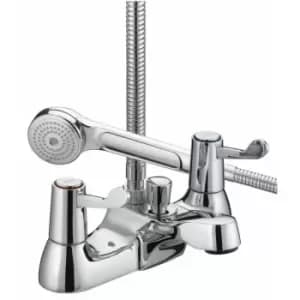 Bristan Value Lever Chrome Bath Shower Mixer Tap with Ceramic Disc Valves - VAL2-BSM-C-CD - Chrome