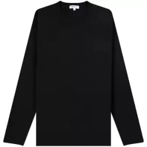 Norse Projects Holger Tab Series Logo Longsleeve, Black, Male, Longsleeves, N10-0189