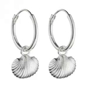 Small Shell Charm Assembled Hoop Earrings E6000
