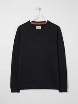 Fatface Seaford Knitted Cotton Jumper - Navy