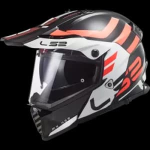 LS2 MX436 Pioneer Evo Adventurer Black White 2XL