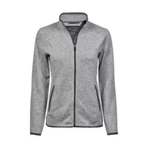 Tee Jays Womens/Ladies Knitted Outdoor Fleece Jacket (S) (Grey Melange)