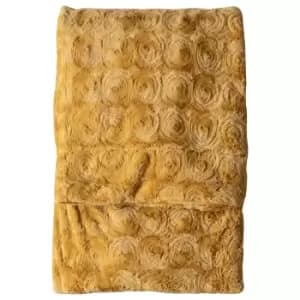 Stamford Fur Throw Ochre (Yellow)