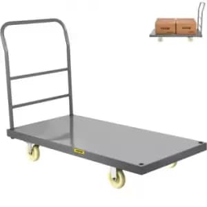 VEVOR Platform Truck, 2000 lbs Capacity Steel flatbed Cart, 47" Length x 24" Width x 32" Height Flat Dolly, Hand Trucks with 5" Nylon Casters, Heavy-D