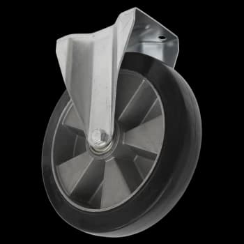 Heavy-Duty Rubber Castor Wheel Fixed Plate 200mm - Trade