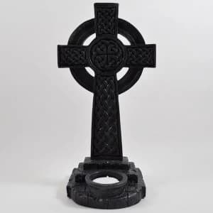 Celtic Cross Charcoal T Light Holder 25.5cm