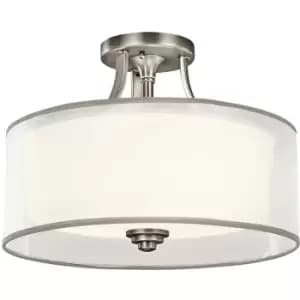 Elstead Lacey 3 Light Semi-Flush Mount, Antique Pewter, E27