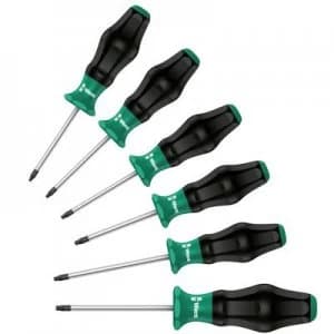 Wera 1335/1350/1355/6 Workshop Screwdriver set 6 Piece Slot, Phillips, Pozidriv