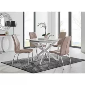Furniture Box LIRA 100 Extending Dining Table and 4 Cappuccino Isco Chairs