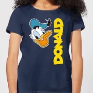 Disney Donald Duck Face Womens T-Shirt - Navy - L