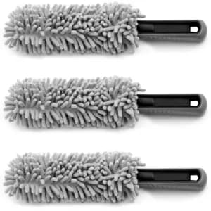 Rim Brush 3Pcs Set Grey Microfibre 34cm