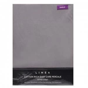 Linea Cotton Rich Fitted Sheet - Grey