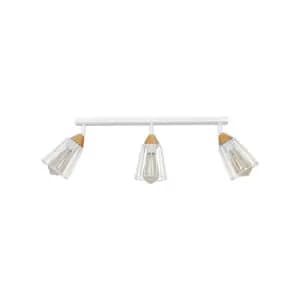 Vesta White Ceiling Spotlight Bar Wire Dome Shades 3x E27