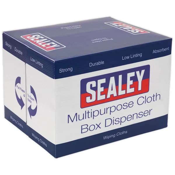 Sealey SCP160 Cloth Box Dispenser Creped Turquoise 69gsm 160 Sheets Low Lint