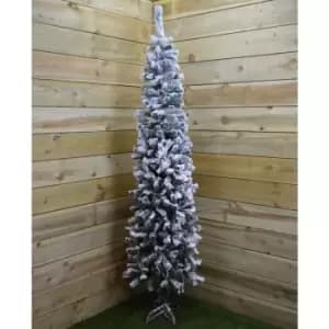 2m (6.5ft) Premier Snow Flocked Spruce Pine Slim Christmas Tree in Green