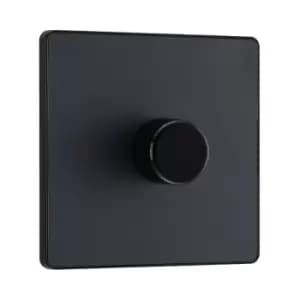 BG Evolve Matt Grey Trailing Edge LED 200W Single Dimmer Switch 2-Way Push On/Off - PCDMG81B