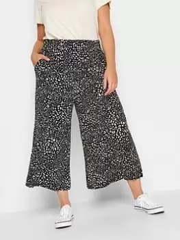 Yours Leopard Midaxi Culotte, Black, Size 14, Women