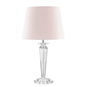 Davenport K9 Crystal Table Lamp with Dusty Pink Aspen Shade