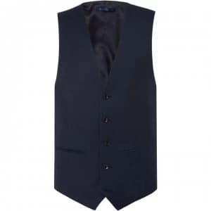 Howick Tailored Darby Slim Fit Birdseye Suit Waistcoat - Navy