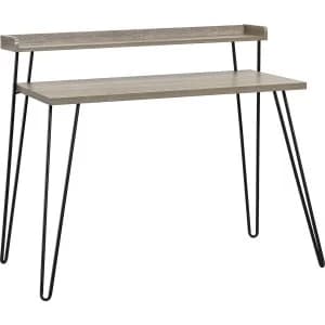 Dorel Haven Retro Desk with Riser - Grey Oak