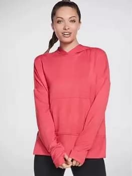 Skechers Skechluxe Restful Long Sleeve Hoodie, Raspberry, Size L, Women