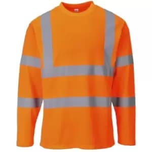 Portwest S278ORRM - sz M Hi-Vis Long Sleeved T-Shirt - S278 Orange - Orange