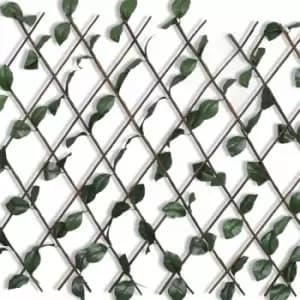 Willow Trellis Fence 5 pcs with Artificial Leaves 180x90cm Vidaxl Brown