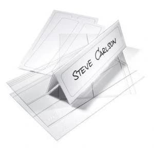Durable TABLE PLACE NAME HOLDER pre-scored PET 61122x210mm Transparent
