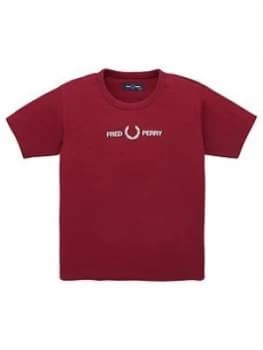 Fred Perry Boys Embroidered Logo Short Sleeve T-Shirt - Port, Size 2-3 Years