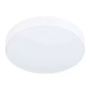 Flush Ceiling Light Colour White Shade White Plastic Bulb LED 18W Included