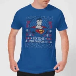 Superman May Your Holidays Be Super Mens Christmas T-Shirt - Royal Blue - L
